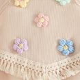 thumbnail image 4 of Toddler Baby Girl Outfits Summer Clothes Set Crochet Flower Fringe Sleeveless Top and Bell Bottom Pants Set Casual Toddler Outfit 18-24 Months, 4 of 7