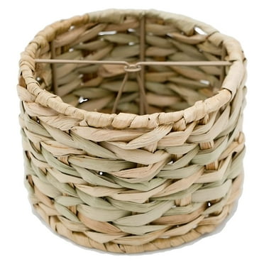 5 Inch Clip On Seagrass Chandelier Lamp Shade 5x5x4
