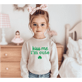 thumbnail image 4 of Bump and Beyond Designs Kiss Me I'm Cute, Toddler St. Patrick's Day Sweatshirt (Heather Grey 2T), 4 of 5