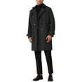 thumbnail image 2 of INSPIRE CHIC Winter Trench Coat for Men's Double Breasted Formal Notched Lapel Long Overcoat M Black, 2 of 6
