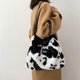 thumbnail image 3 of Vintage Zebra Stripes Bolso de hombro con estampado de vaca Mujer Otoño Invierno Bolsos de felpa, 3 of 9