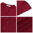 thumbnail image 6 of UVN Summer Blouse for Women Ruffle Short Sleeve Shirts V Neck Button Down Elegant Ladies Tops, 6 of 9