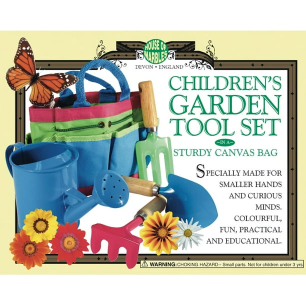 Children's Garden Tool Set in a Sturdy Canvas Bag