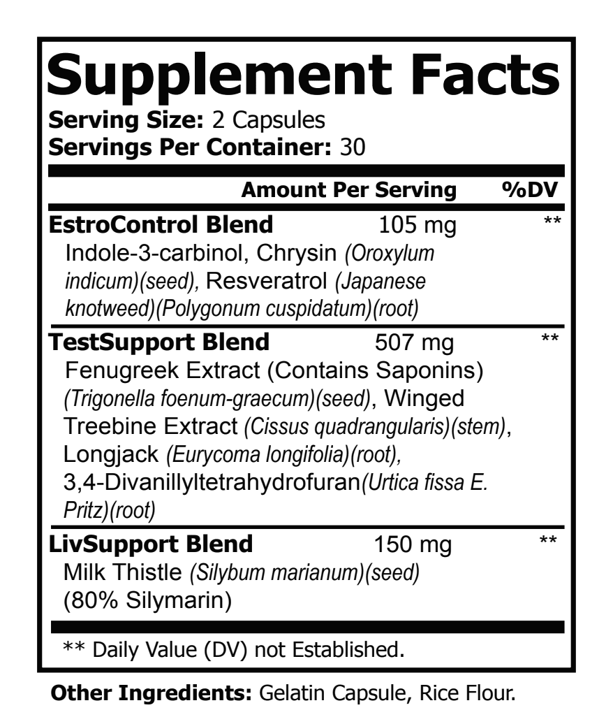 PCT – Men’s Daily Wellness Support, 60 Capsules | Plant-Based Formula for Balance, Energy & Everyday Strength