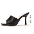 thumbnail image 5 of Mepaouo Women’s High Stilettos Heels Mules Open Square Toe Slip on Sexy Dress Pumps Sandals(Black,6.5), 5 of 6