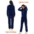 thumbnail image 4 of 2 Piece Velour Sweatsuits Track Suits For Women  Long Sleeve Hoodie and Pants Sets Soft Velvet Tracksuit Loose Sweatshirts Velour Yoga Jogger with Pockets, 4 of 7