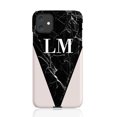 thumbnail image 1 of Personalised Pink x Black Marble Contrast iPhone 11 Case,iPhone 15 Pro Max, 1 of 4