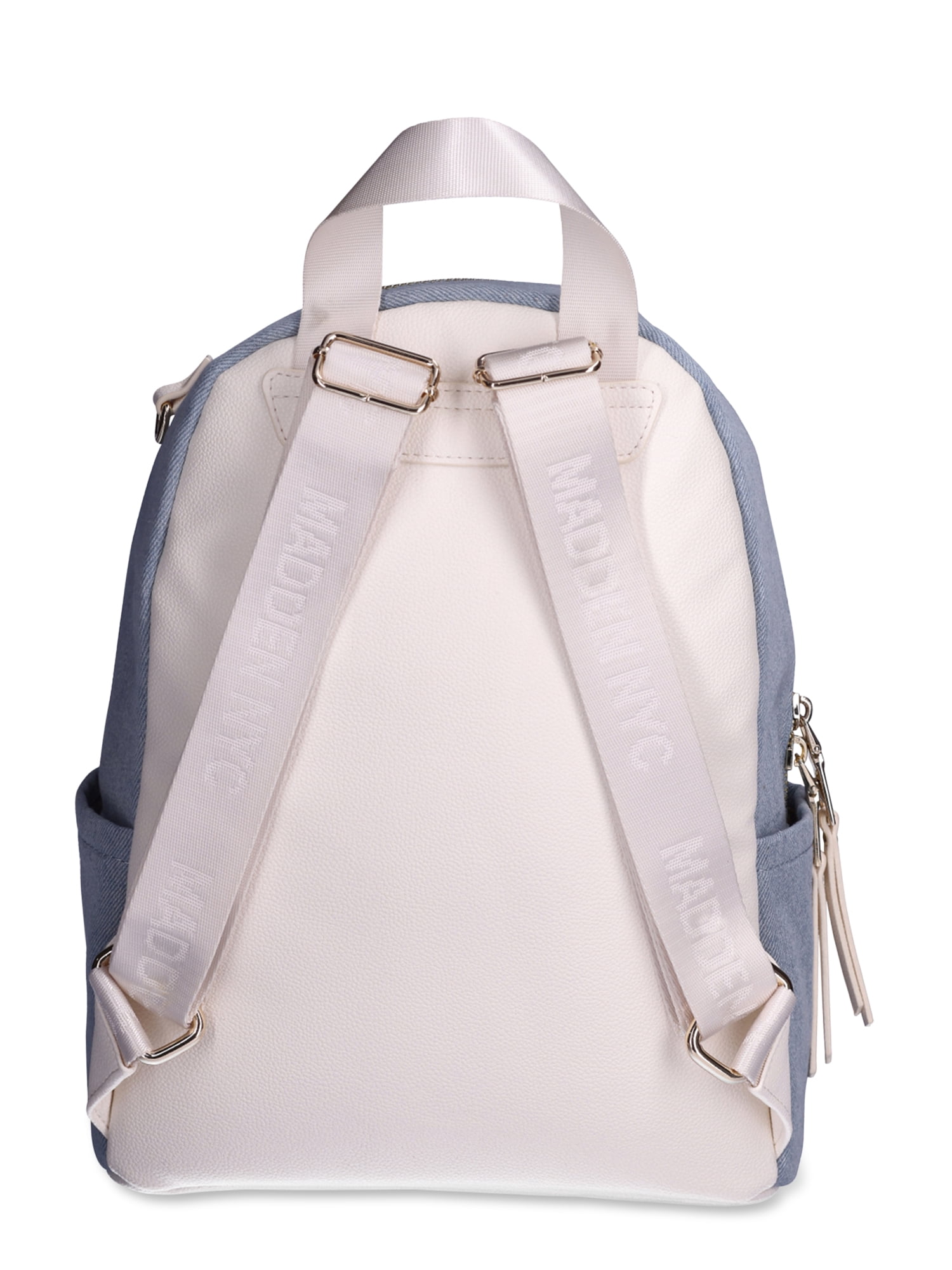 Madden NYC Women's Mini Backpack with Embellished Pouch, Denim