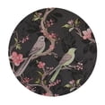 thumbnail image 4 of HAOXIT  Pink Peach Flower Bird Round Tablecloth Polyester Tablecover , Anti-Wrinkle and Smooth Table Cloth for Kitchen/Home Decoration - Pink 42-46, 4 of 8