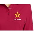 thumbnail image 2 of Ladie's US Army Star Logo White Moisture-Wicking Long Sleeve Polo Shirt, Medium Red, 2 of 3