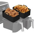 thumbnail image 2 of Non-Stick Air Fryer Liners, Reusable Silicone Cooking Mats for Air Fryer Easy to Clean Dishwasher Safe Handles Oil Drain Design Compatible with Ninja Air Fryer (Compatible with, 2 of 5