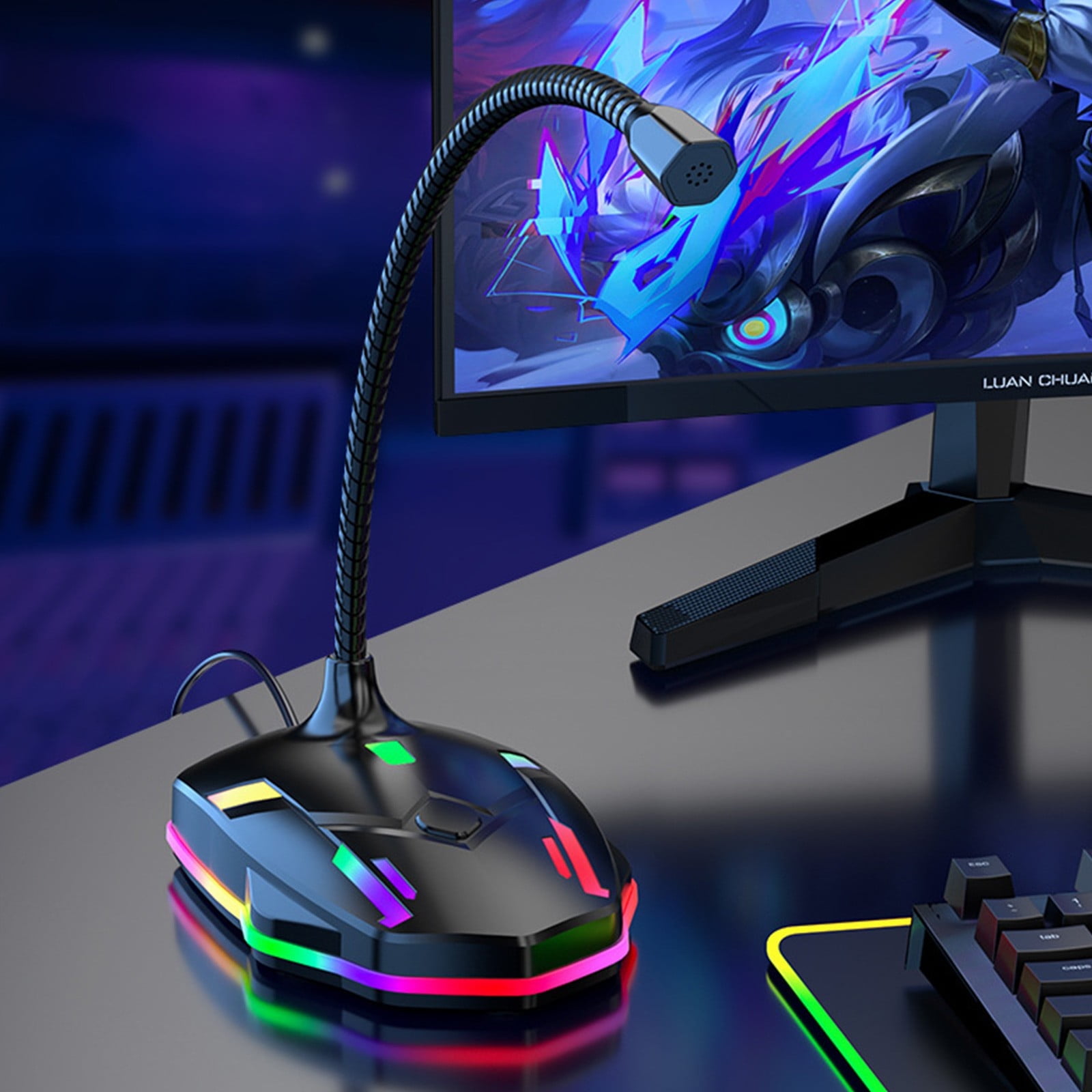 Bluelly USB Gaming Microphone SF-666R, RGB Light, Omni-Directional