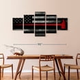 thumbnail image 3 of Elephant Stock Firefighter Flag Wall Art - Horizontal Multi Panel Canvas - Living Room Wall Decor - Our America Multi Panel - Black And Red Decor - 92" x 42", 3 of 8
