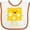 White and Orange, variant on Inktastic Cute Kawaii Cheese Boys or Girls Baby Bib