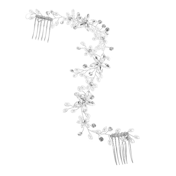 Hemoton  Hair Accessories Wedding Bride Flower Headband Headpiece Bridal Rhinestones Bridesmaid Silver