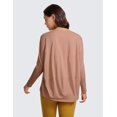 thumbnail image 2 of CRZ YOGA Pima Cotton Boat Neck Top,Workout, Loose Fit, Hip Length, Long Sleeve Shirts for Women, 2 of 2