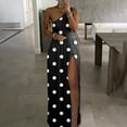 thumbnail image 1 of Lenago Robes Formelles Grande Taille pour Femmes Mode Décontractée Été Sans Manches Imprimé Robe Fendue à une Épaule Robes de Plage Été en Liquidation, 1 of 5