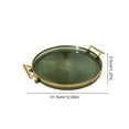 thumbnail image 2 of Round Serving Tray, Gold Round Fruit Plate Double Ear Tray, Clear Serving Tray Decorative Trays For Living Room, Bathroom, Kitchen, Snack Coffee Bread Fruit, 2 of 8