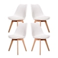 thumbnail image 1 of Sillas Tulip Tipo Eames Modernas Minimalistas Estructura de las Sillas en Madera con Asiento Acolchado Set de 4 Piezas Mirel Tulip Blancas Mirel Tulip, 1 of 9