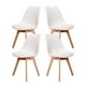 thumbnail image 1 of Sillas Tulip Tipo Eames Modernas Minimalistas Estructura de las Sillas en Madera con Asiento Acolchado Set de 4 Piezas Mirel Tulip Blancas Mirel Tulip, 1 of 9