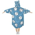 thumbnail image 2 of FORMRS Wearable Blanket Hoodie with Sleeves for Kids Cozy Flannel Sweatshirt, Baseballs Pattern, 2 of 7