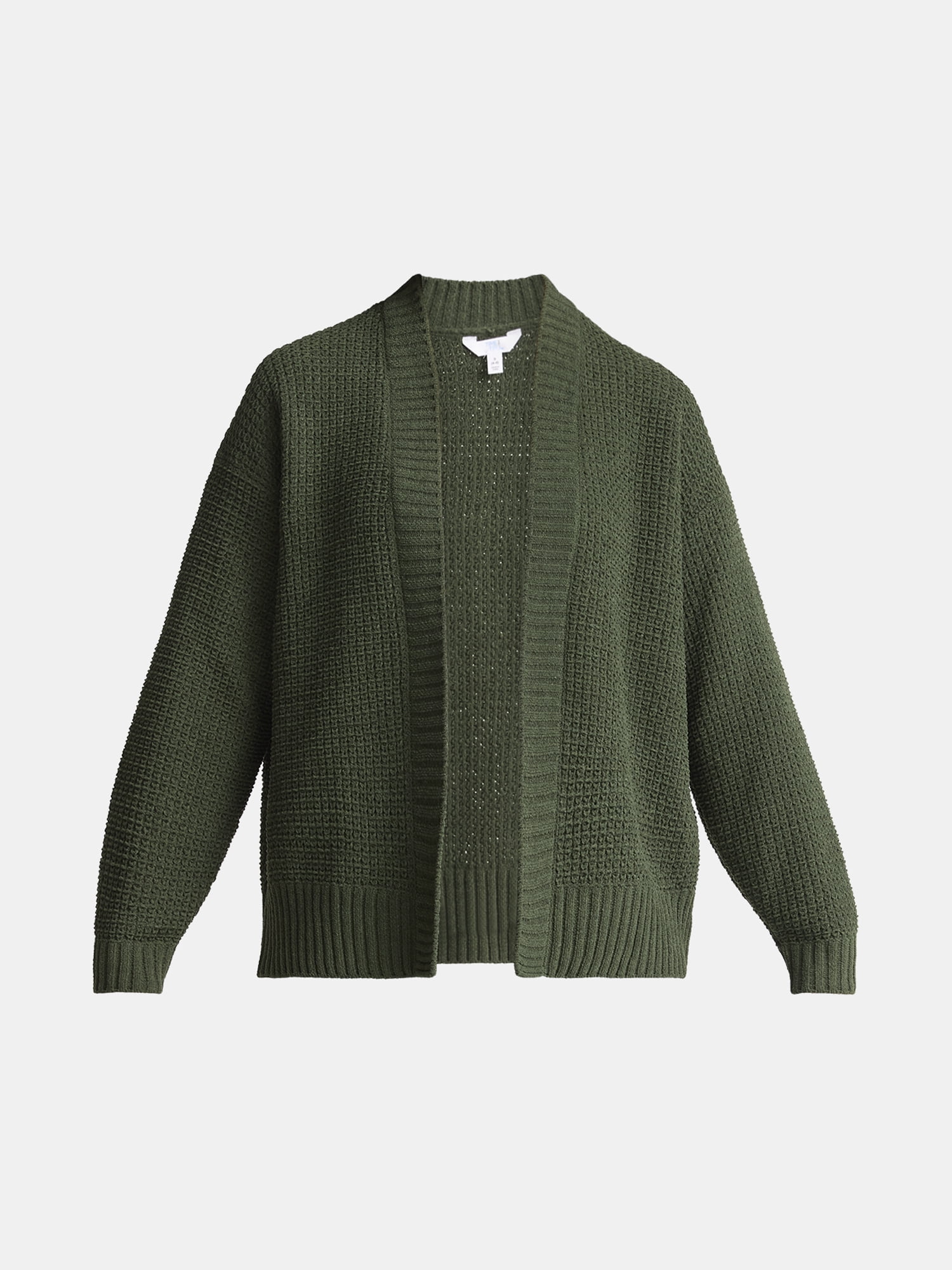 Time and Tru Women's Chenille Cardigan Sweater, Midweight, Sizes XS-XXXL