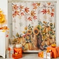 thumbnail image 4 of Thanksgiving Shower Curtains for Bathroom, Autumn Pumpkin Sunflower Leaves Watercolor Waterproof Fabric Shower Curtain for Bathroom Bathtub Decoration, Machine Washable, 54x"78", 4 of 9