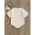 thumbnail image 5 of FEORJGP Infant Baby Girls Boys Summer Romper 3M 6M 12M 18M Newborn Short Sleeve Jumpsuit Crewneck T-shirt Rompers Letter Horse Head Print Casual Bodysuit Toddler Daily Loose Clothes, 5 of 9
