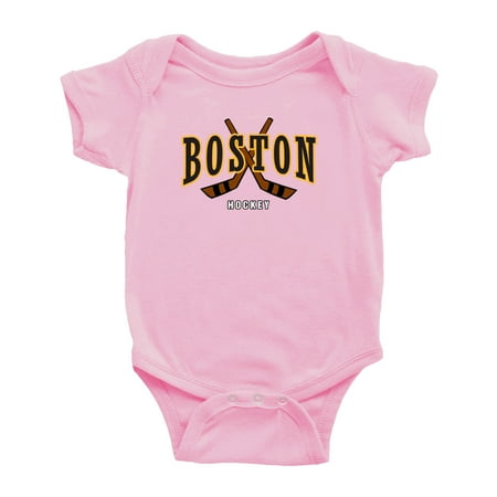 

Cute Boston Baby Romper Hockey Fan Baby Jersey Clothes (Pink 0-3 Monthes)