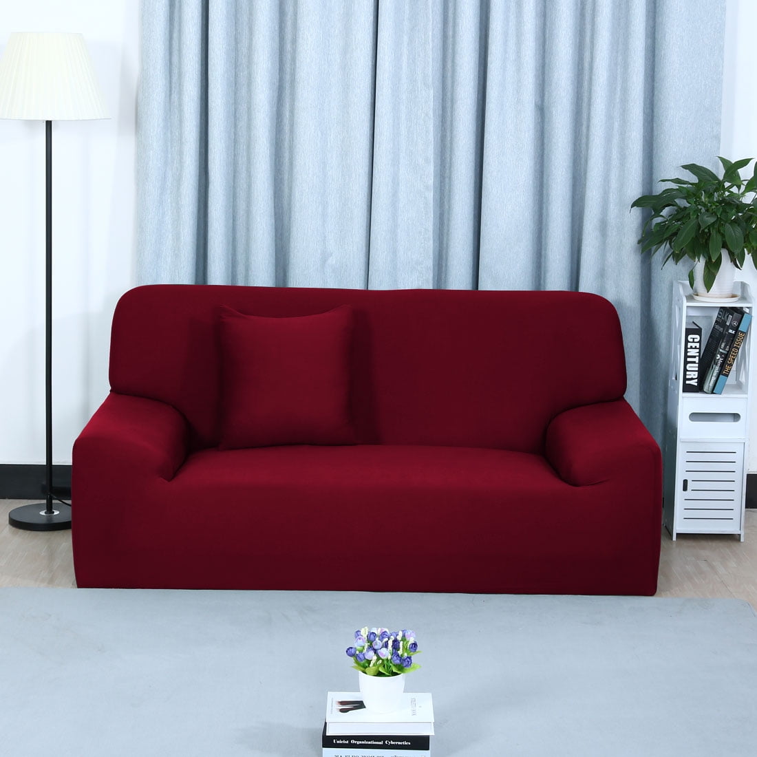 Piccocasa Stretch Chair Sofa Covers Couch Slipcover Burgundy Loveseat 2seater Walmart Com Walmart Com