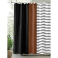 thumbnail image 2 of Shower Curtain Brown Black Lines Shower Curtains for Bathroom, Waterproof Polyester Shower Curtain Set with Hooks, Extra Long 72" x 84" Boho Style, 2 of 6