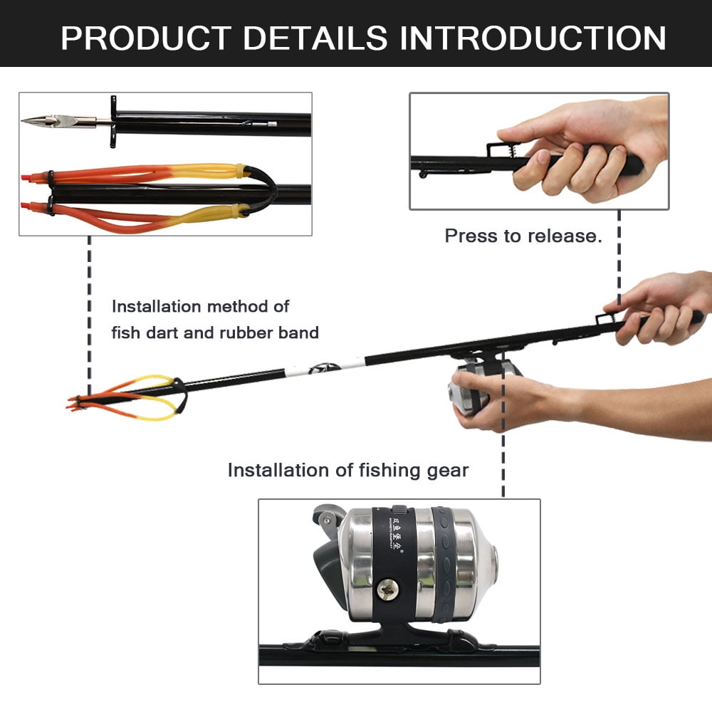 Runzkzy Fishing Slingshot Fish Shooting Artifact Outdoor Hunting with Rubber Band Fish Dart Fishing Reel Fish Shooting Long Catapults