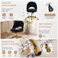 thumbnail image 5 of Ktaxon Office Desk Chair Adjustable Flannel Computer Task Chair Small Rolling Vanity Stool with Wheels for Study Make-up Dressing Black, 5 of 11
