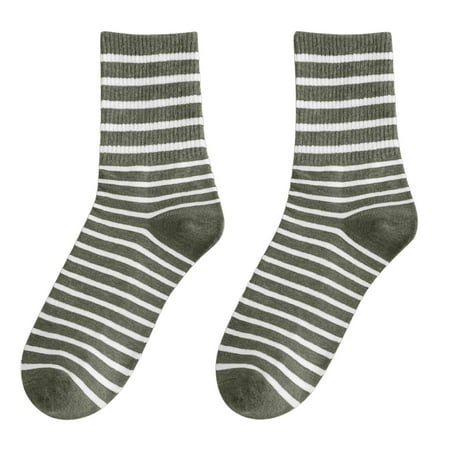 

Yinguo Womens Winter Socks Autumn And Winter Mid Tube Socks Stripe Printing Warm Stockings