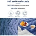 thumbnail image 2 of Teler Faux Fur Weighted Blanket for Adults, Sherpa Queen Size Heavy Blanket for Sleeping, 60" x 80", 15 lbs,Navy, 2 of 7
