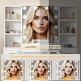 thumbnail image 4 of Makeup Vanity Desk with Lighted Mirror, 7 Drawers, Charging Station & Cushioned Storage Stool, Wood Dressing Table with 4 Open Shelves, 3 Compartments, 4 of 7