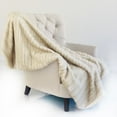 thumbnail image 2 of Plutus 48" x 60" Fancy Mink Faux Fur Luxury Throw in Ivory, 2 of 4