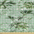 thumbnail image 2 of Ambesonne Tropical Fabric by the Yard Upholstery, Vintage Jungle Foliage Art, 5 Yards, Olive Green and Pale Seafoam, 2 of 5