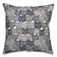 thumbnail image 2 of Creative Products Gray Cat Face Pattern 18 x 18 Spun Poly Pillow, 2 of 3
