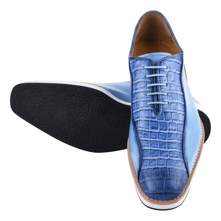 LIBERTYZENO Mens Finest Leather Crocodile Texture Casual  display picture 3