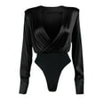 thumbnail image 5 of Moda mujer Casual sólido Sexy cuello en V profundo hombreras manga larga camisa mono Tops Pompotops gfhjh22523, 5 of 5