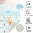 thumbnail image 3 of Dreamtimes Luxury Bathroom Rug Set 2 PCS, Elegant Blue Red Rhombus Pattern Soft Absorbent Bath Rug and U-Shaped Contour Toilet Rug, Non-Slip Bath Carpet Bath Mats for Bathroom, 17.3"x13.4"+23.6"x15.7", 3 of 4