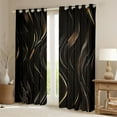 thumbnail image 2 of Feelyou Black Gold Stripes Black Out Curtains, Modern Abstract Geometric Curtains Pack of 2 (42x63 Each), Chic Minimalism Bedroom Curtains, Living Room Curtains Decor, 2 of 6