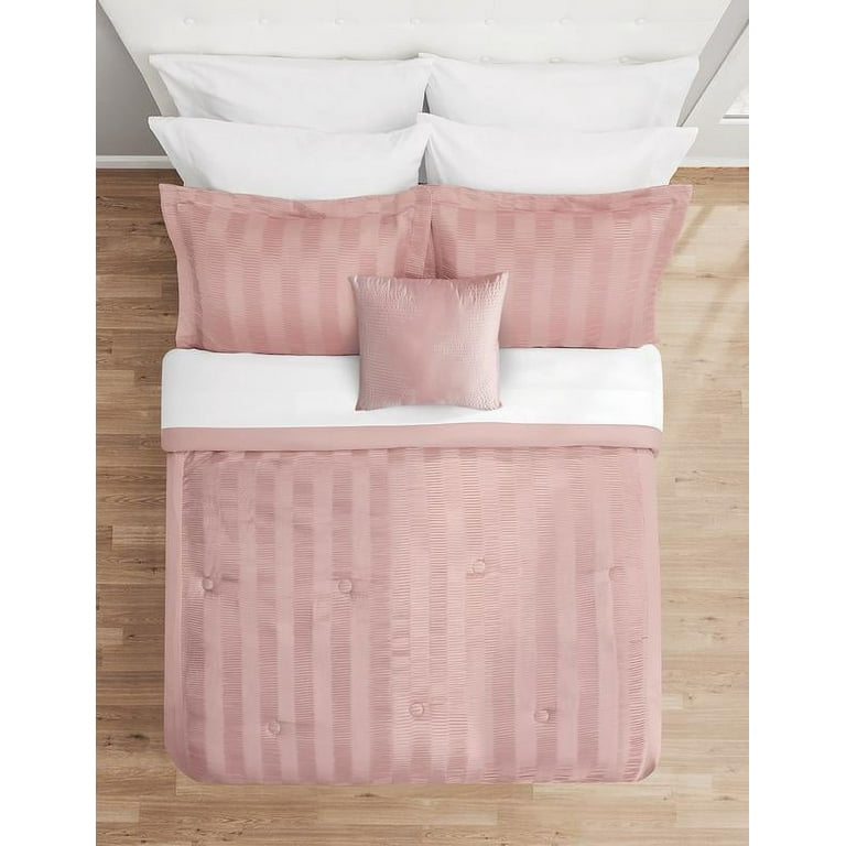 Mainstays Blush Pink 10 Piece Bed in a Bag Comforter Set with