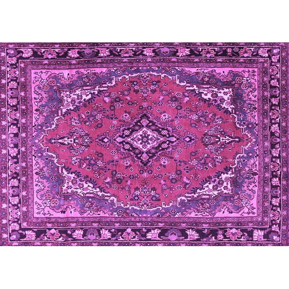 Ahgly Company Indoor Rectangle Persian Purple Traditional Area Rugs, 7' x 10'