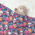 Noikeo colorful Skull flower daisy Pattern Waterproof Pet Blanket