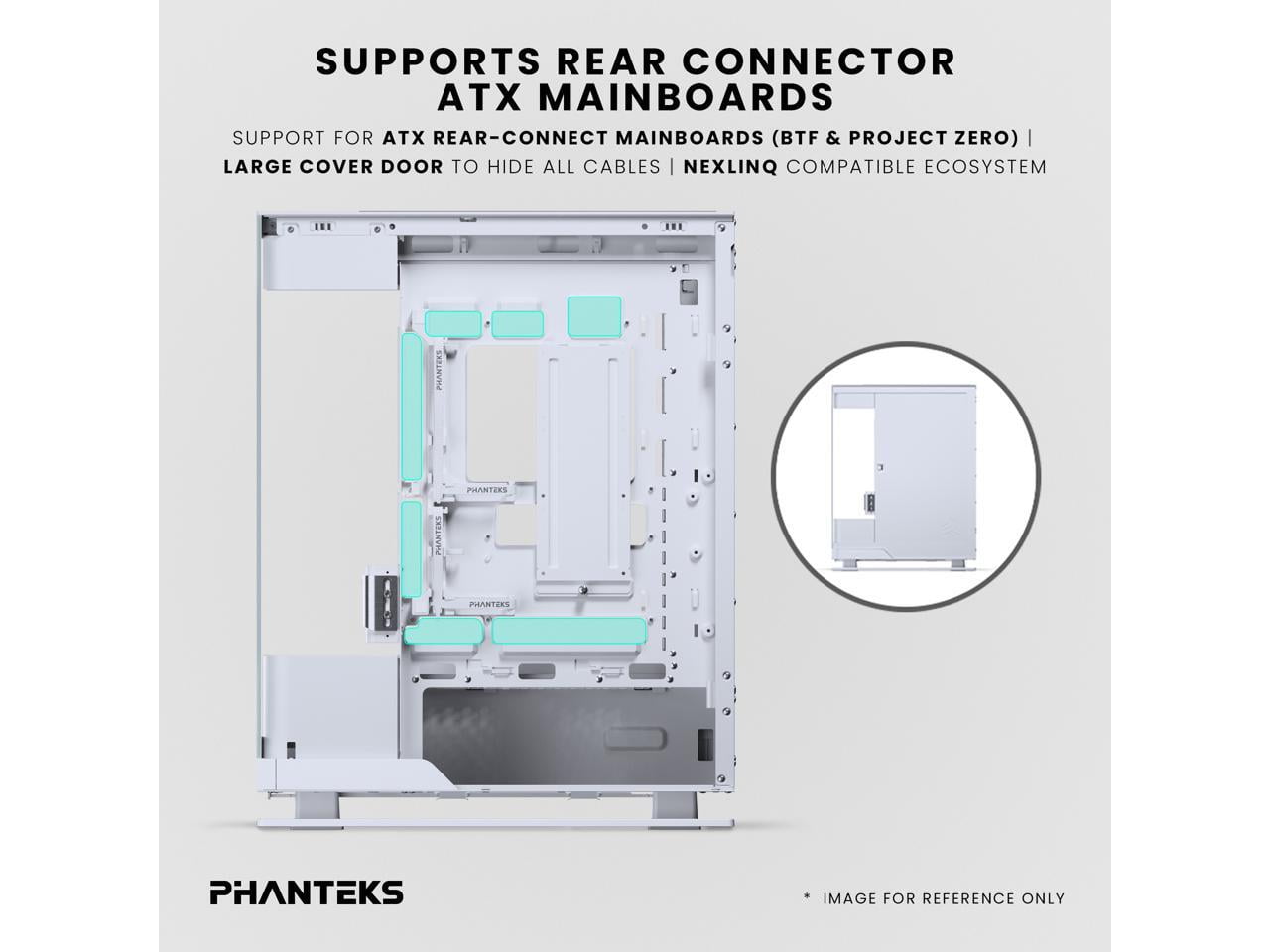 Phanteks Evolv X2 Matrix Mid Tower ATX Gaming Chassis with 900 LED Matrix Display, Fabric Interior Panel, Vertical Cooling System, Tempered Glass, Integrated D-RGB Lighting, Grey White