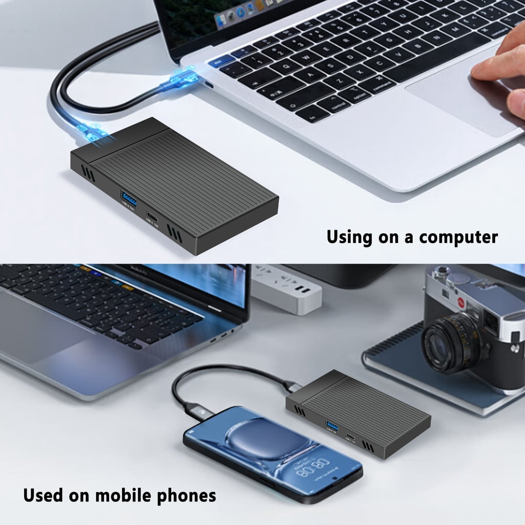 WINDLAND Double Bay NVMe M.2 SSD Enclosure Aluminum USB3.2 Gen2 10Gbps M.2 Type C SSD Docking Station for 2230/2242/2260/2280 SSD