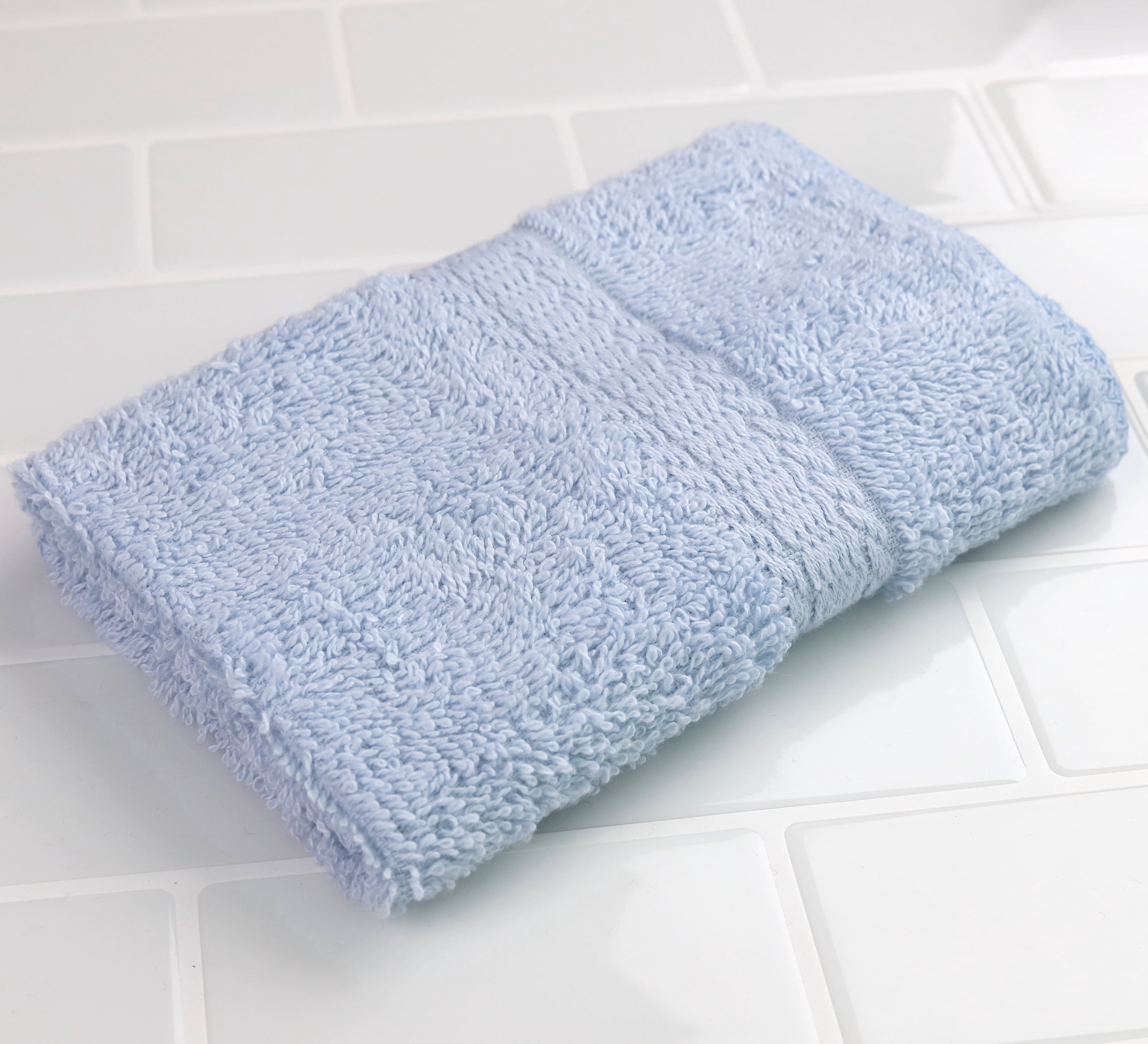 Mainstays 100% Cotton Washcloth, Super Soft and highly absorbent Basic Solid Premium Washcloth for Bathroom, Hotels, Spa and Gym – Blue