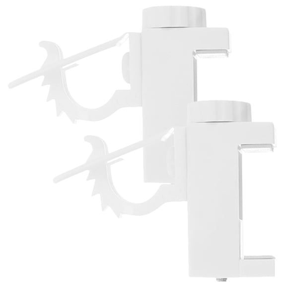 2 Count Brackets Clip-On Rod Bracket Curtain Rod Holder 6.4X5X1.7CM White